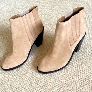 Joie size 39/US 8 sand colored suede booties. Worn ONE time. Like new. 3”